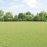 Novaro Kültéri vadkerítés oszloppal 25 x 1,2 m Horganyzott Acél Ezüst