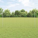 Novaro Kültéri vadkerítés oszloppal 25 x 1,2 m Horganyzott Acél Ezüst