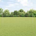 Novaro Kültéri vadkerítés oszloppal 25 x 1,4 m Horganyzott Acél Ezüst