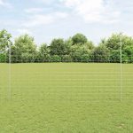 Novaro Kültéri vadkerítés oszloppal 25 x 1,6 m Horganyzott Acél Ezüst