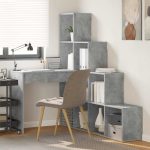 Novaro Sarokíróasztal Beton Szürke 101,5 x 149,5 x 149,5 cm Szerelt Fa