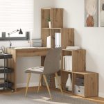 Novaro Sarokíróasztal polcokkal Artisan tölgy 101,5 x 149,5 x 149,5 cm