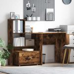 Novaro Asztal Füstölt tölgy Szerelt Fa 131,5 x 50 x 106,5 cm