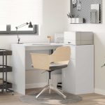 Novaro Sarokíróasztal fiókkal polcokkal ajtóval Fehér 102 x 88 x 75 cm