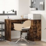 Novaro Sarokíróasztal fiókkal polcokkal Füstölt tölgy 102 x 88 x 75 cm