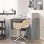 Novaro Sarokíróasztal fiókkal polcokkal Szürke Sonoma 102 x 88 x 75 cm