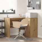 Novaro Sarokíróasztal fiókkal polcokkal Artisan tölgy 102 x 88 x 75 cm
