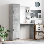 Novaro Asztal polcokkal tárolóval ajtóval 2 db Beton Szürke