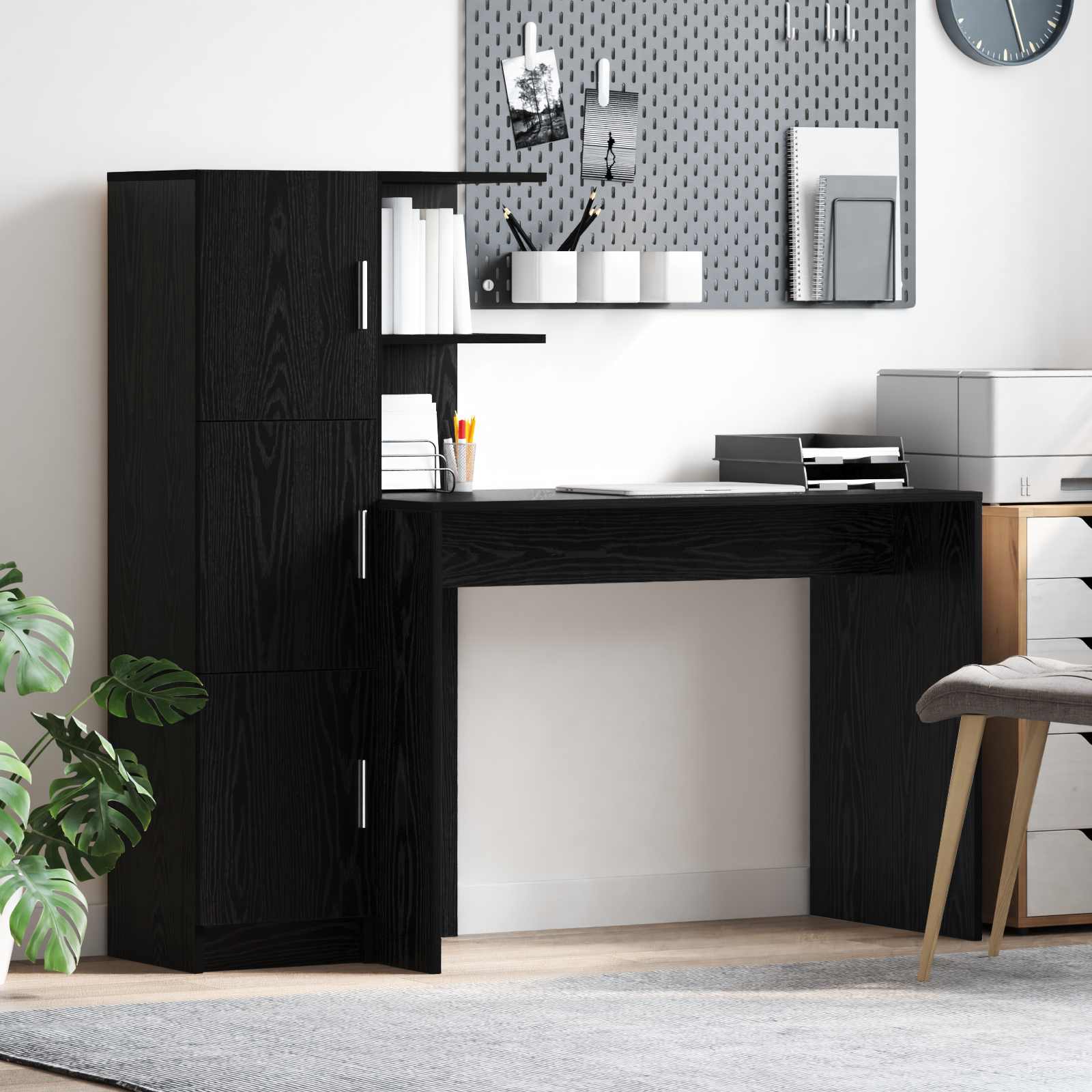 Novaro Asztal Fekete tölgy 133.5 x 50 x 124 cm 2 db