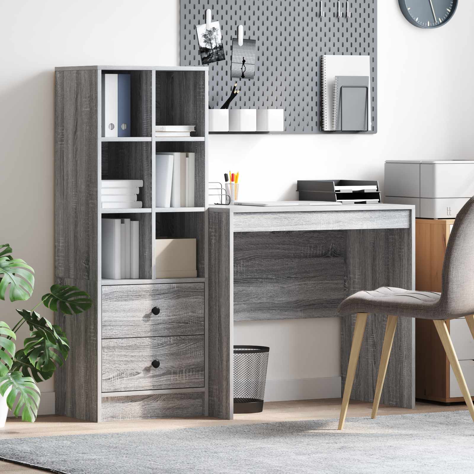 Novaro Asztal Szürke Sonoma 125,5 x 50 x 127 cm 2 db
