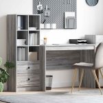 Novaro Asztal Szürke Sonoma 145.5 x 50 x 127 cm 2 db