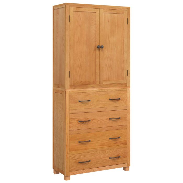 Novaro Tároló bútor készlet fiókkal 2 db Természetes 80 x 35 x 185 cm - Image 2