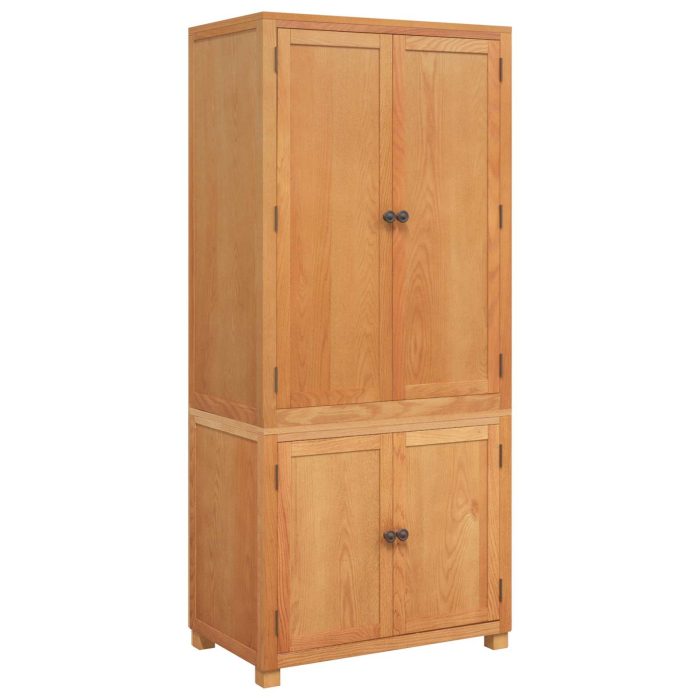 Novaro Tároló bútor készlet 2 db Barna 80 x 50 x 180 cm Tömör Tölgyfa - Image 2