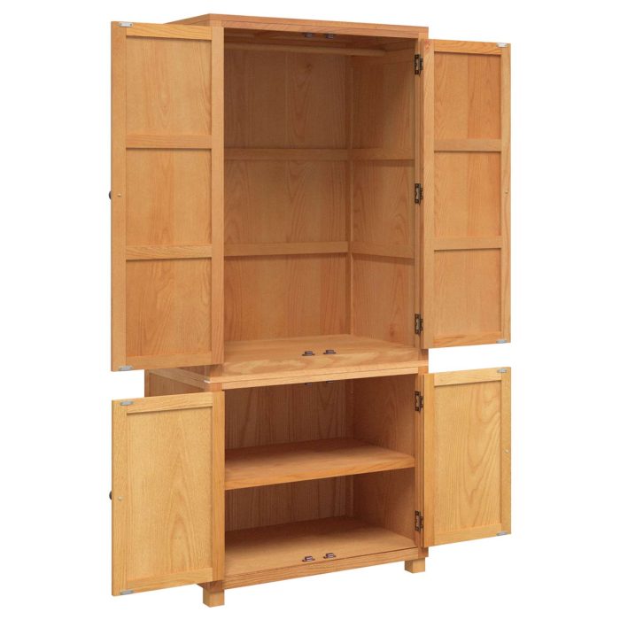 Novaro Tároló bútor készlet 2 db Barna 80 x 50 x 180 cm Tömör Tölgyfa - Image 6