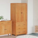 Novaro Tároló bútor készlet 2 db Barna 80 x 50 x 180 cm Tömör Tölgyfa
