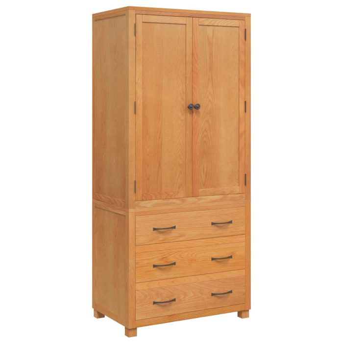 Novaro Tároló bútor készlet 2 db Barna 80 x 50 x 180 cm Tömör Tölgyfa - Image 2