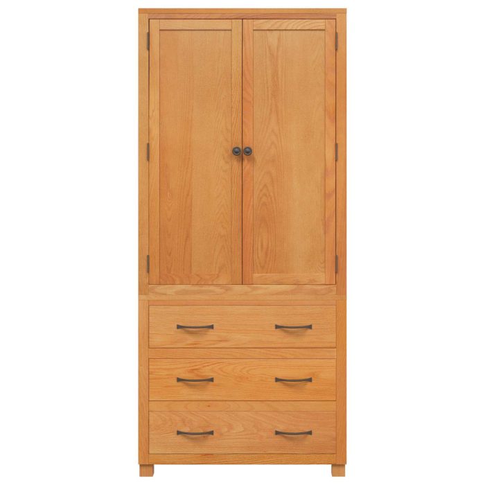 Novaro Tároló bútor készlet 2 db Barna 80 x 50 x 180 cm Tömör Tölgyfa - Image 7