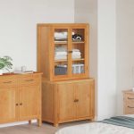 Novaro Tároló bútor készlet 2 db Barna 80 x 50 x 160 cm Tömör Tölgyfa