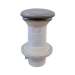 Klikk - klakk leeresztő - MATT SZÜRKE - porcelán - túlfolyó NÉLKÜLI mosdókagylóhoz - 5/4" - Ø 73 mm