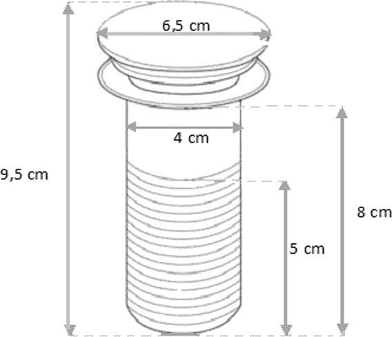 Klikk - klakk leeresztő - KEREK - KRÓM - túlfolyó NÉLKÜLI modókagylóhoz 5/4" - Ø 67 mm