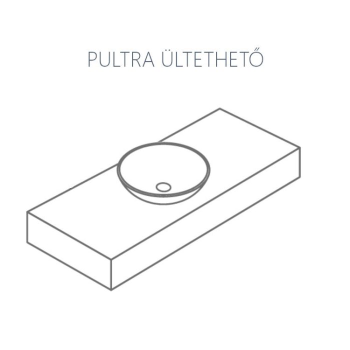 CeraStyle AQUA - PULTRA ültethető - Top Counter - porcelán mosdó - MATT SZÜRKE - 60 x 40 cm