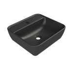 CeraStyle ONE - PULTRA ültethető - Top Counter - porcelán mosdó - - MATT FEKETE - 46 x 42 cm
