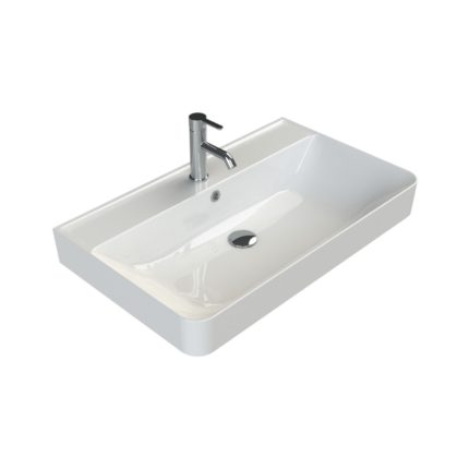 CeraStyle HERA - PULTRA ültethető - BTW - falig érő - porcelán mosdó - 80 x 48 cm
