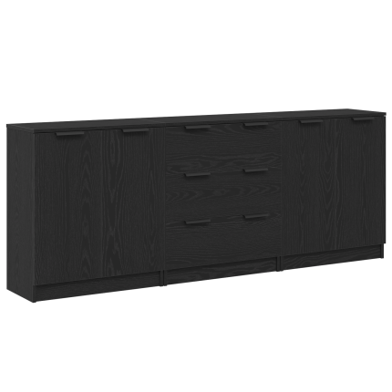 Novaro Széf 3 db Fekete tölgy 180 x 30 x 70 cm Szerelt Fa